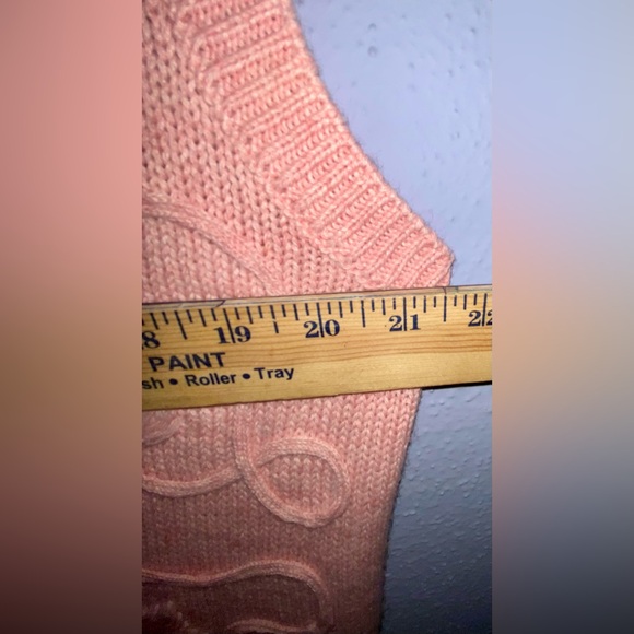 Women’s vintage granny chic knitted pink Alfred Dunner vest L - Picture 4 of 7